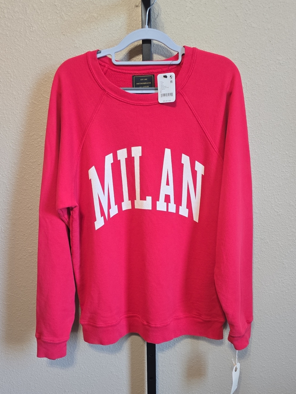NWT Retro Brand Milan Sweatshirt. Red. Small